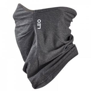 Leo Workwear SN01 Snood HeiQ Viroblock Ecoviz Recycled 3-Layer Snood Face Mask Grey